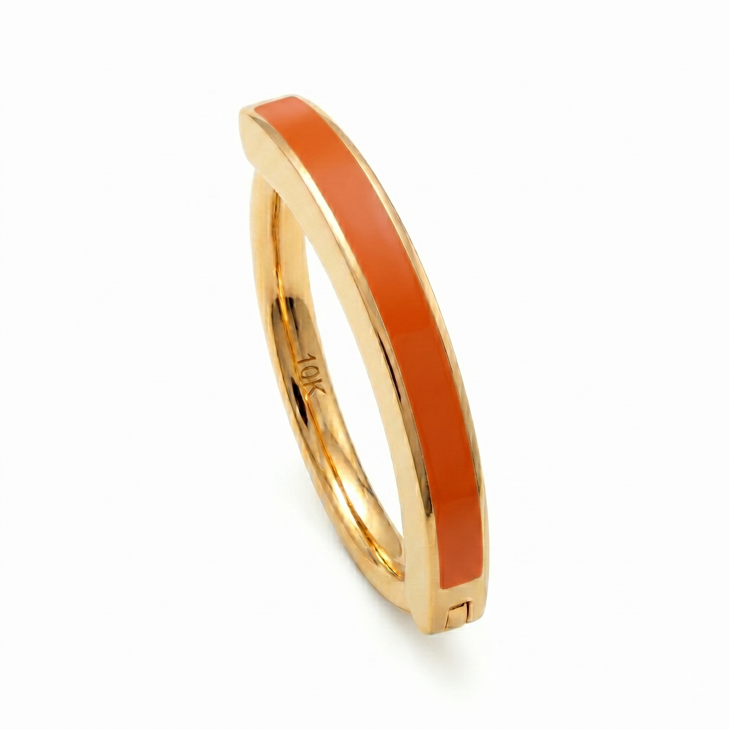 10K Solid Gold 14G 12mm 5.16mm Huggie Clicker Belly Hoop