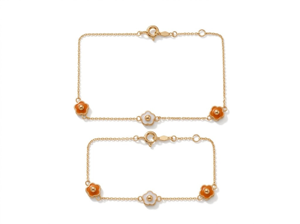 Mommy & Me 14K Solid Gold Matching Bracelet Set