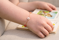 14K Solid Gold Triple Flower Children's Bracelet