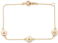 14K Solid Gold Triple White Flower Children's Bracelet