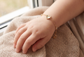 14K Solid Gold Children's Heart Bracelet with CZs