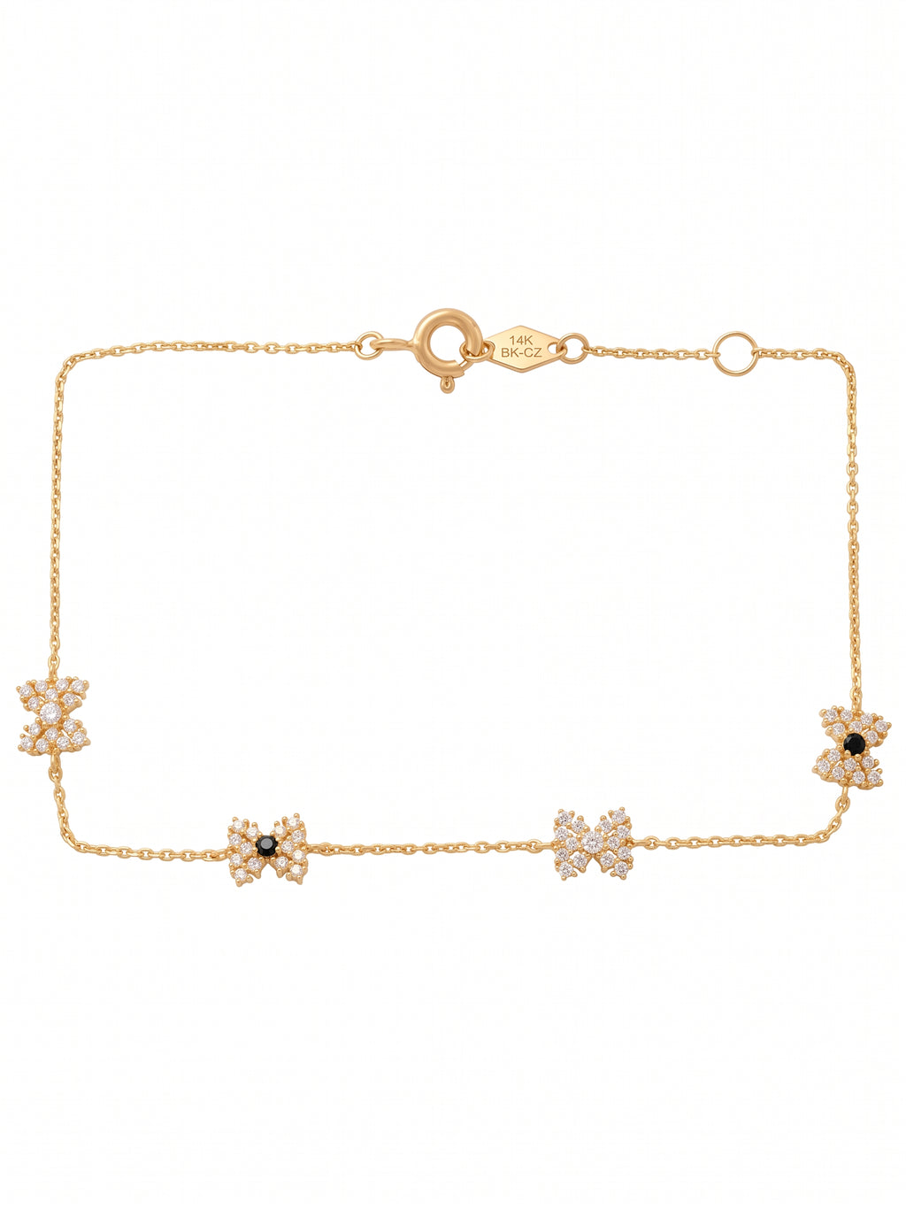 14K Solid Gold Ribbon Children's Bracelet