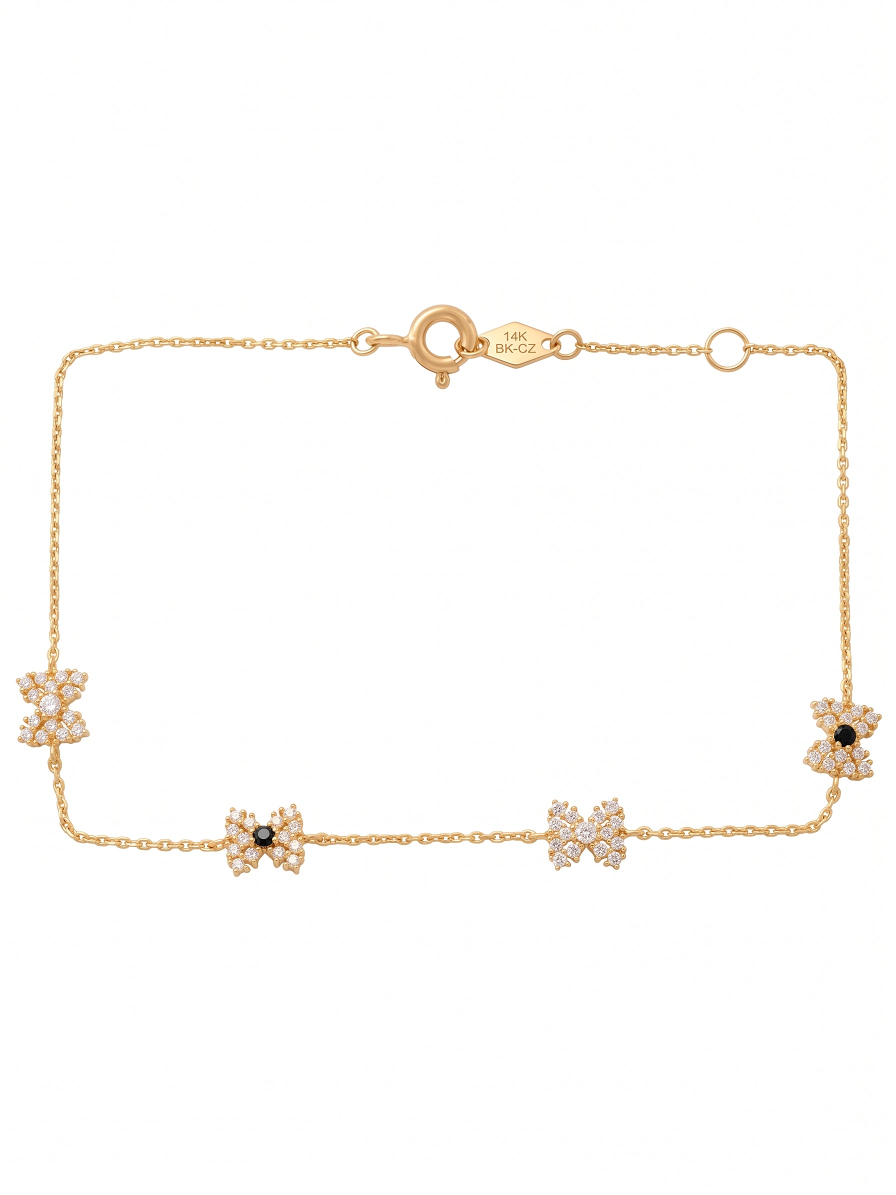 14K Solid Gold Ribbon Children's Bracelet