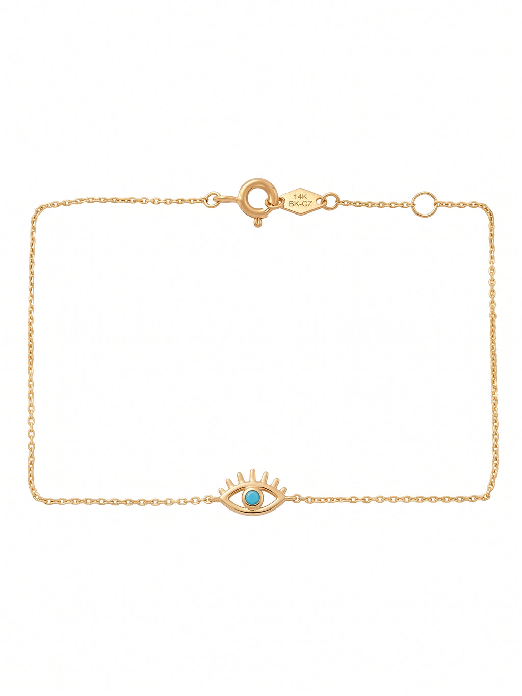 14K Solid Gold Topaz Evil Eye Children's Bracelet