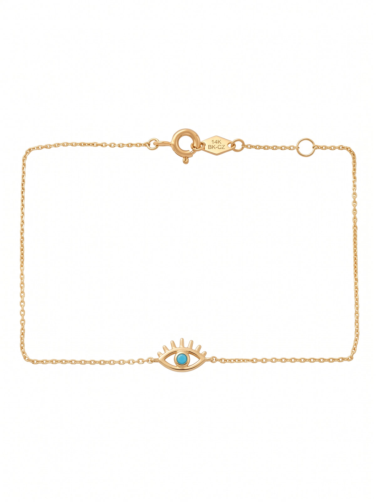 14K Solid Gold Topaz Evil Eye Children's Bracelet