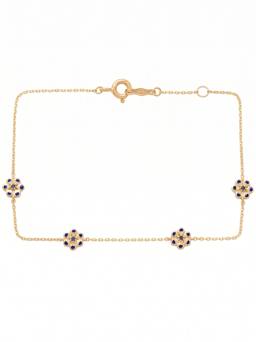 14K Solid Gold Flower Children's Bracelet