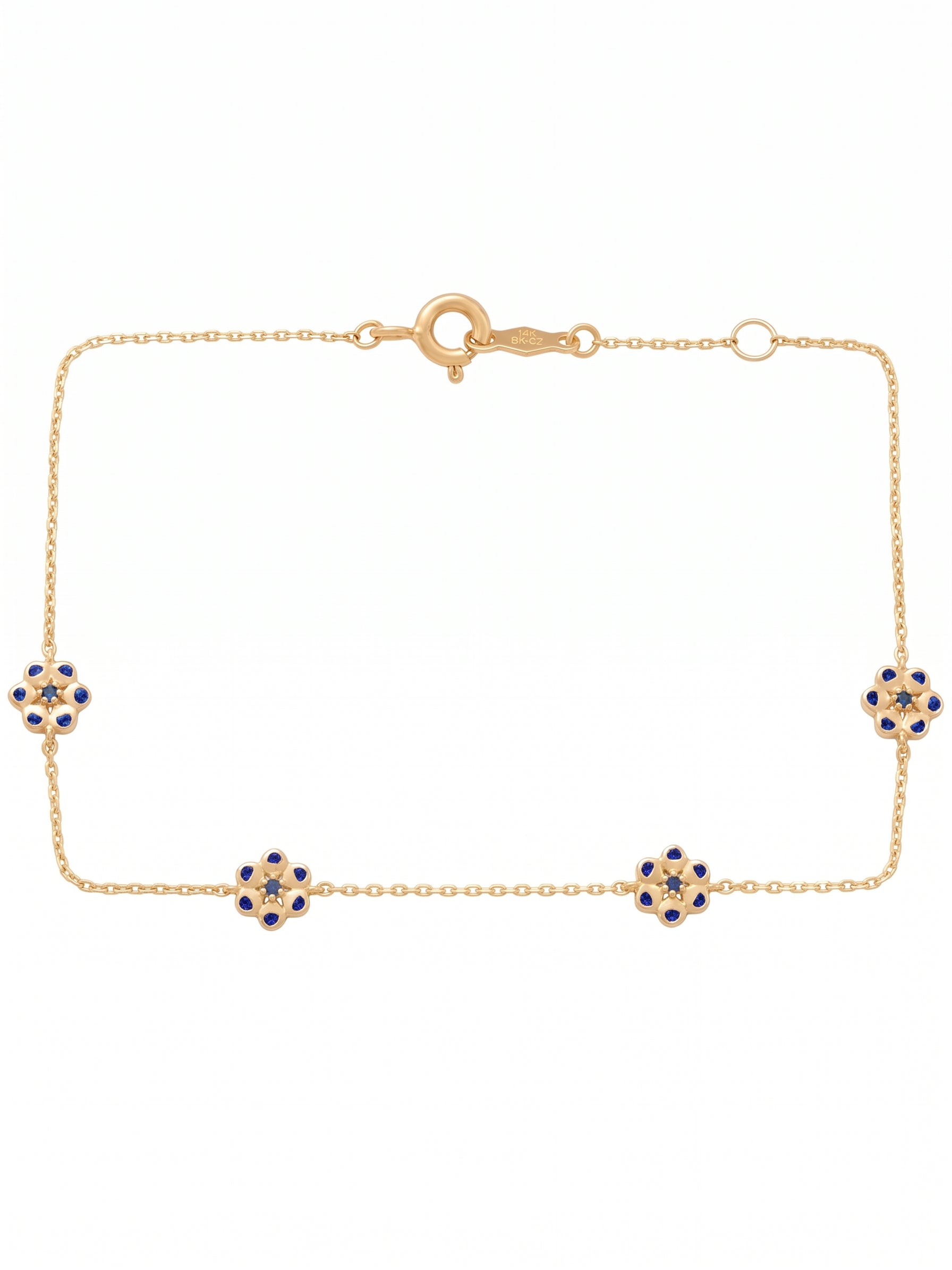 14K Solid Gold Flower Children's Bracelet