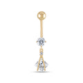 10K Solid Gold Dangling Belly Ring
