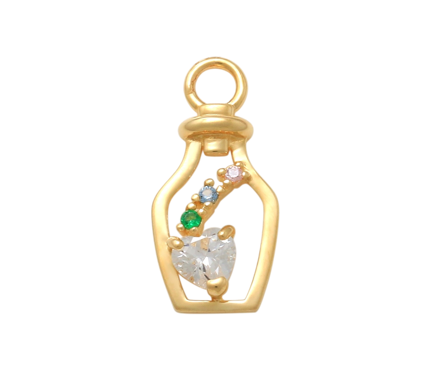 14K Solid Yellow Gold Handmade Belly Ring Hoop with a 10K Solid Yellow Gold Dangling Message in a Bottle Charm