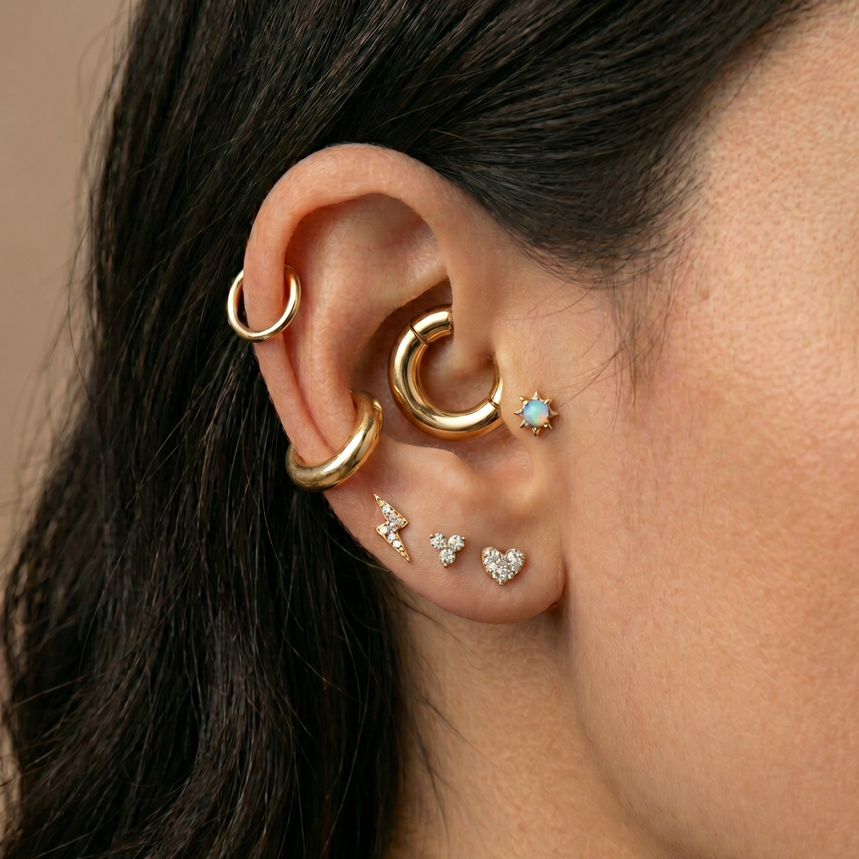 10K Solid Gold Cartilage Clicker Hoop