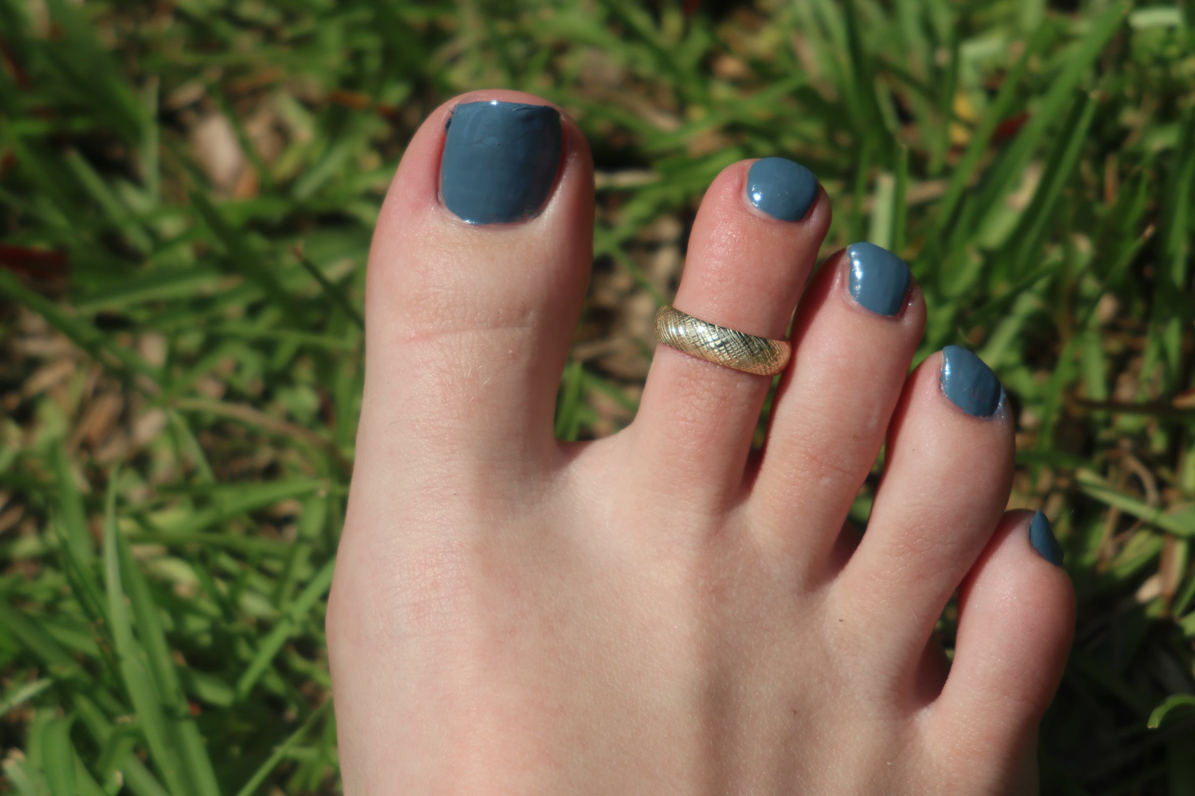 10K Solid Gold Diamond-Cut Adjustable Toe Ring