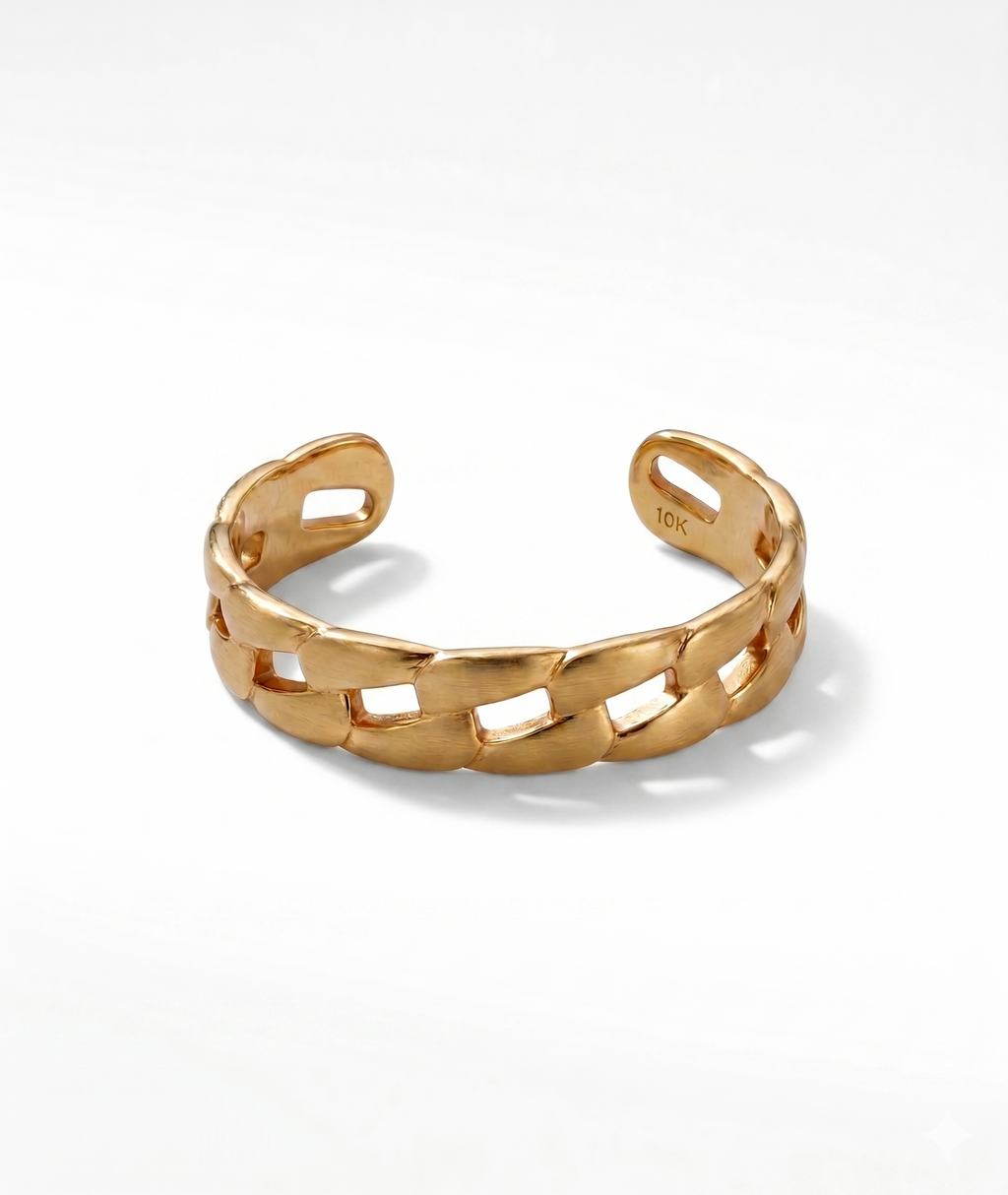 10K Solid Gold Chain Link Toe Ring