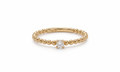 14K Solid Gold Diamond Beaded Ring