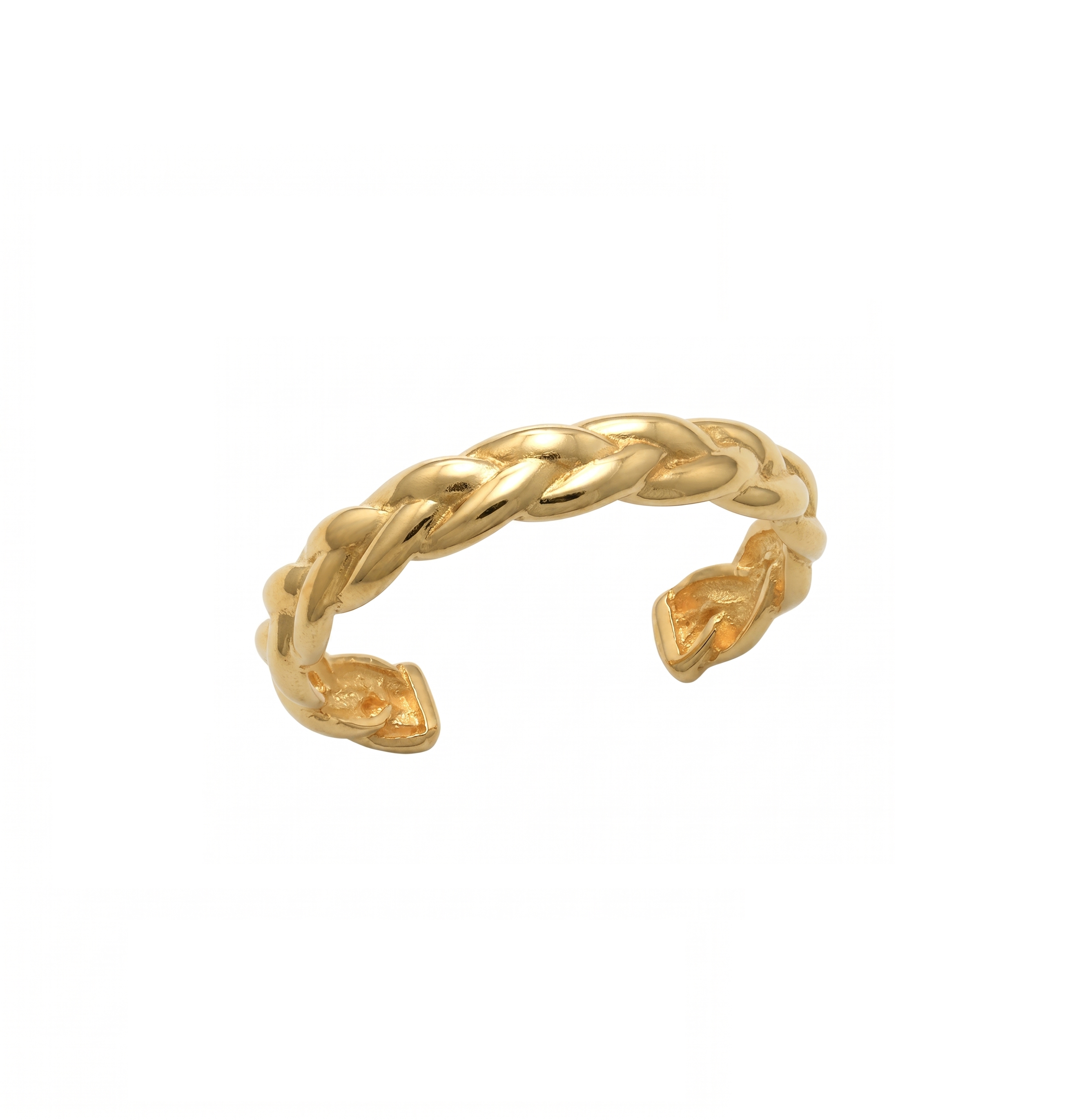 10K Solid Gold Twisted Toe Ring