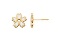 14K Solid Gold Flower Epoxy Children's Earrings