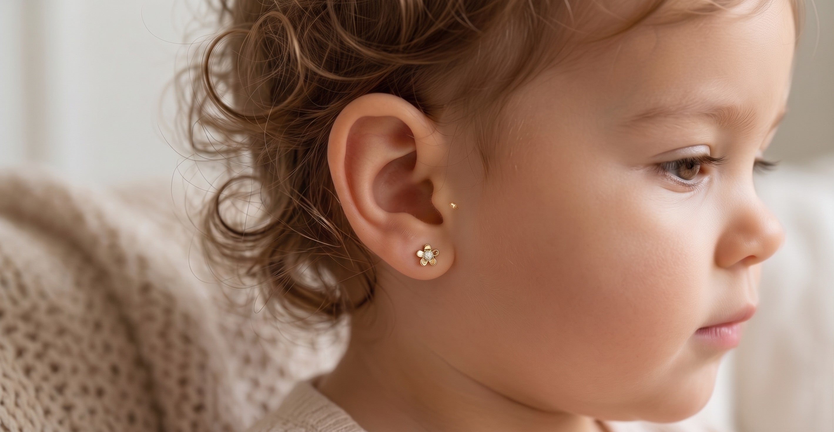 14K Solid Gold Flower CZ and Epoxy Earrings