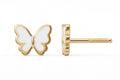 14K Solid Gold Butterfly Epoxy Earrings