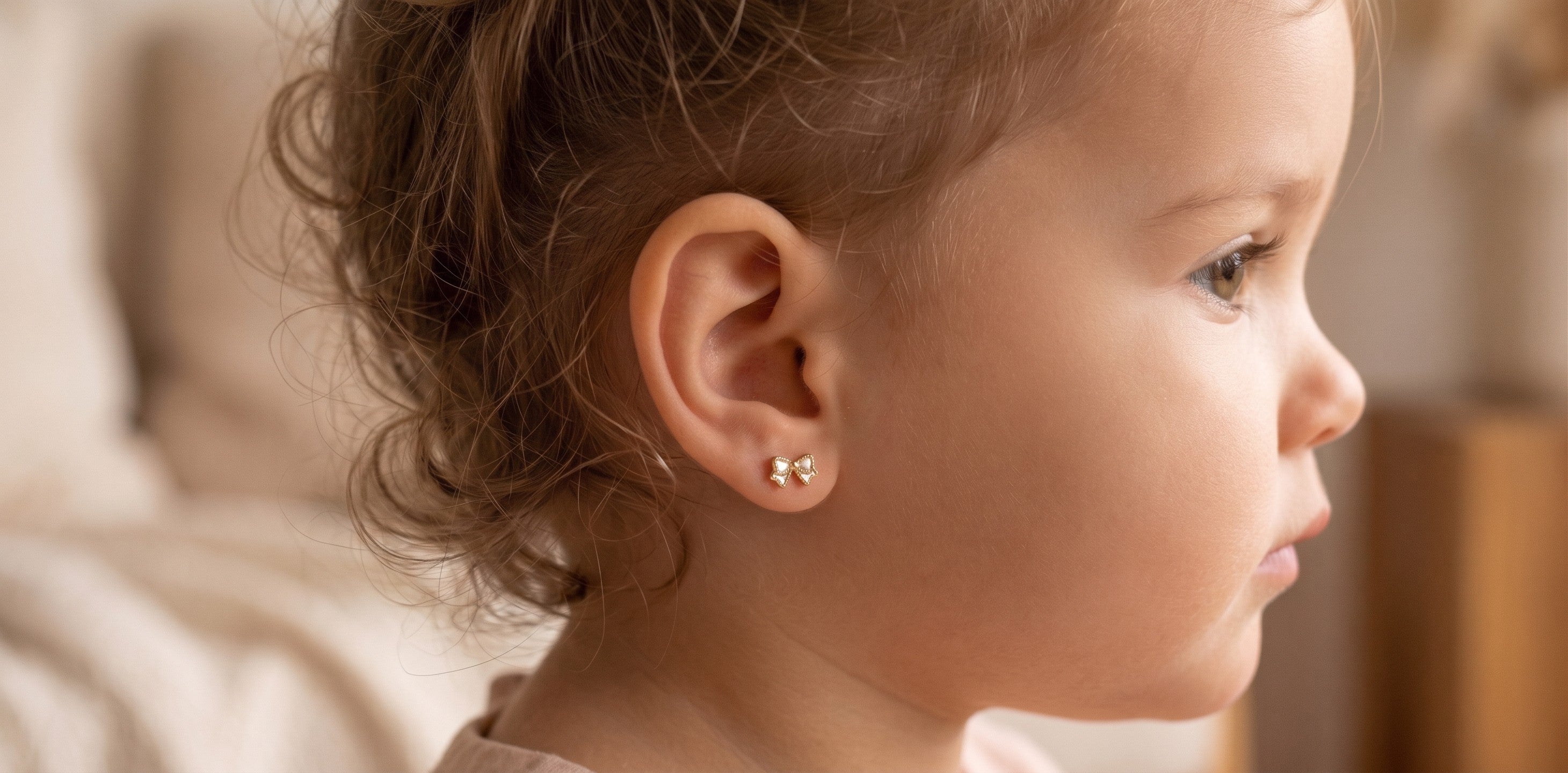 14K Solid Gold Epoxy Bow Earrings