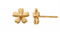 14K Solid Gold Flower Children's Earrings
