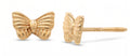 14K Solid Gold Butterfly Children's Earrings
