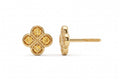 14K Solid Gold Flower CZ Earrings