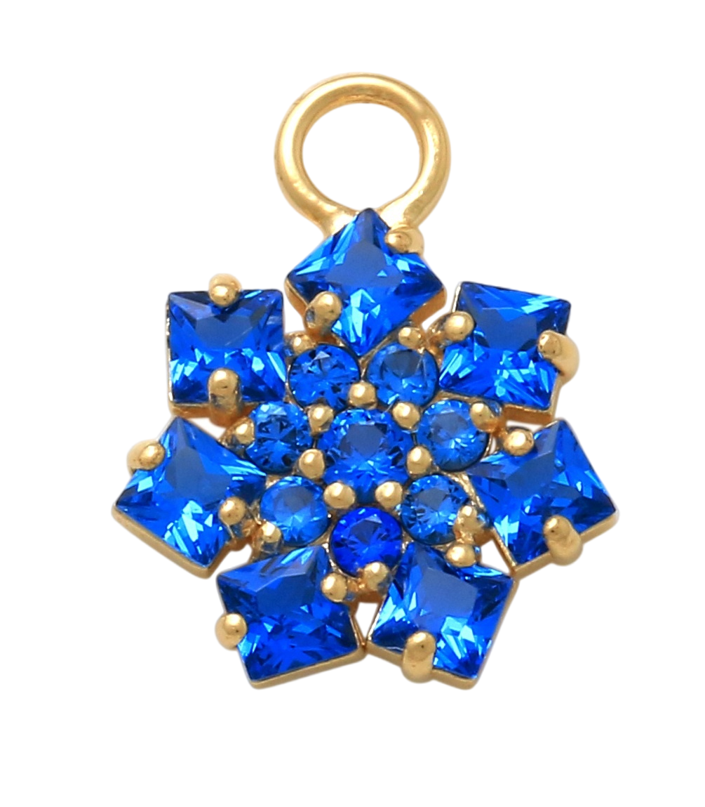 10K Solid Yellow Gold Dangling Snowflake-shaped Charm