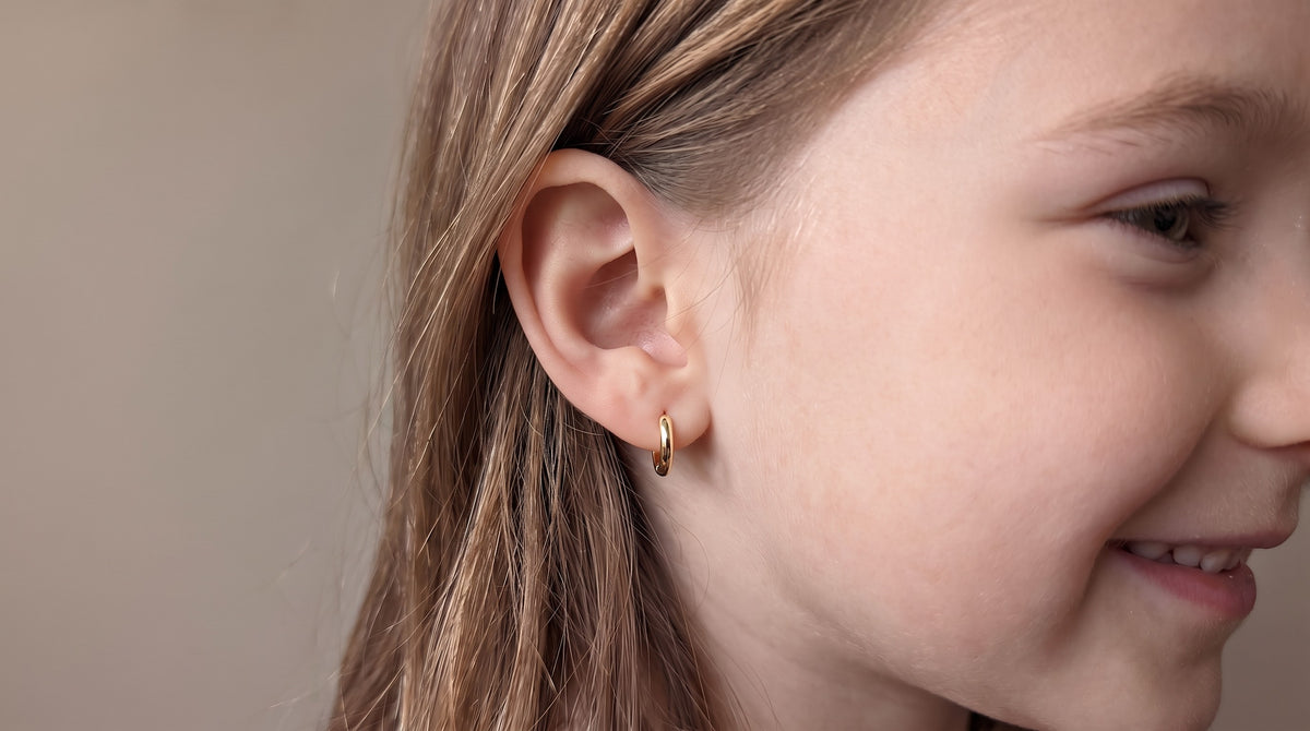 14K Solid Gold Huggies