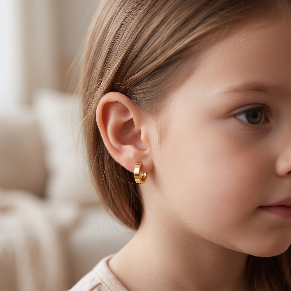 14K Solid Gold Huggies