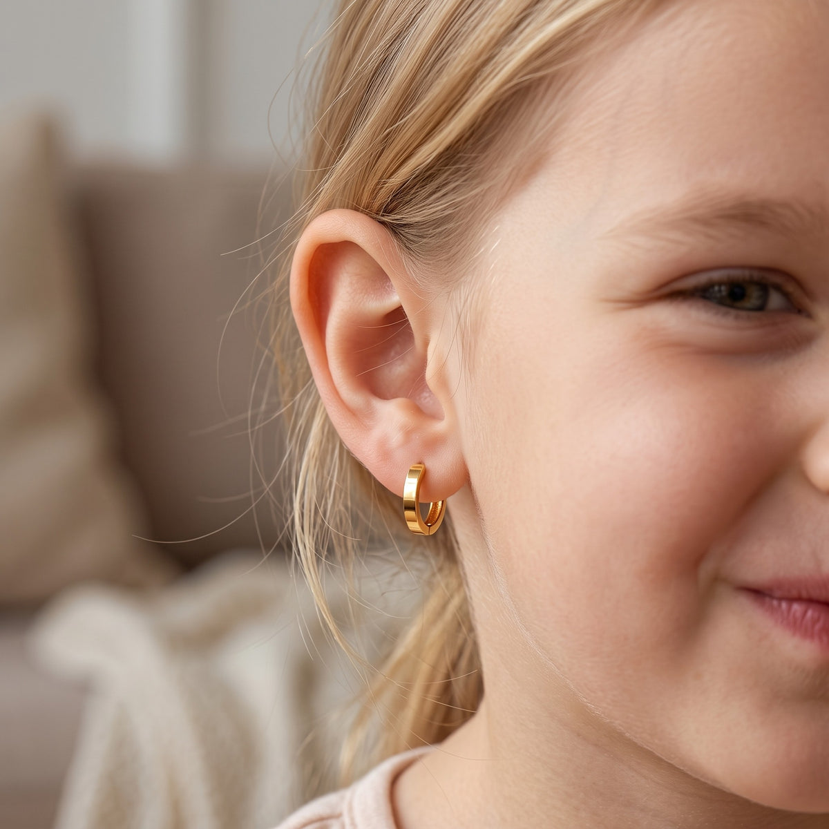 14K Solid Gold Huggies