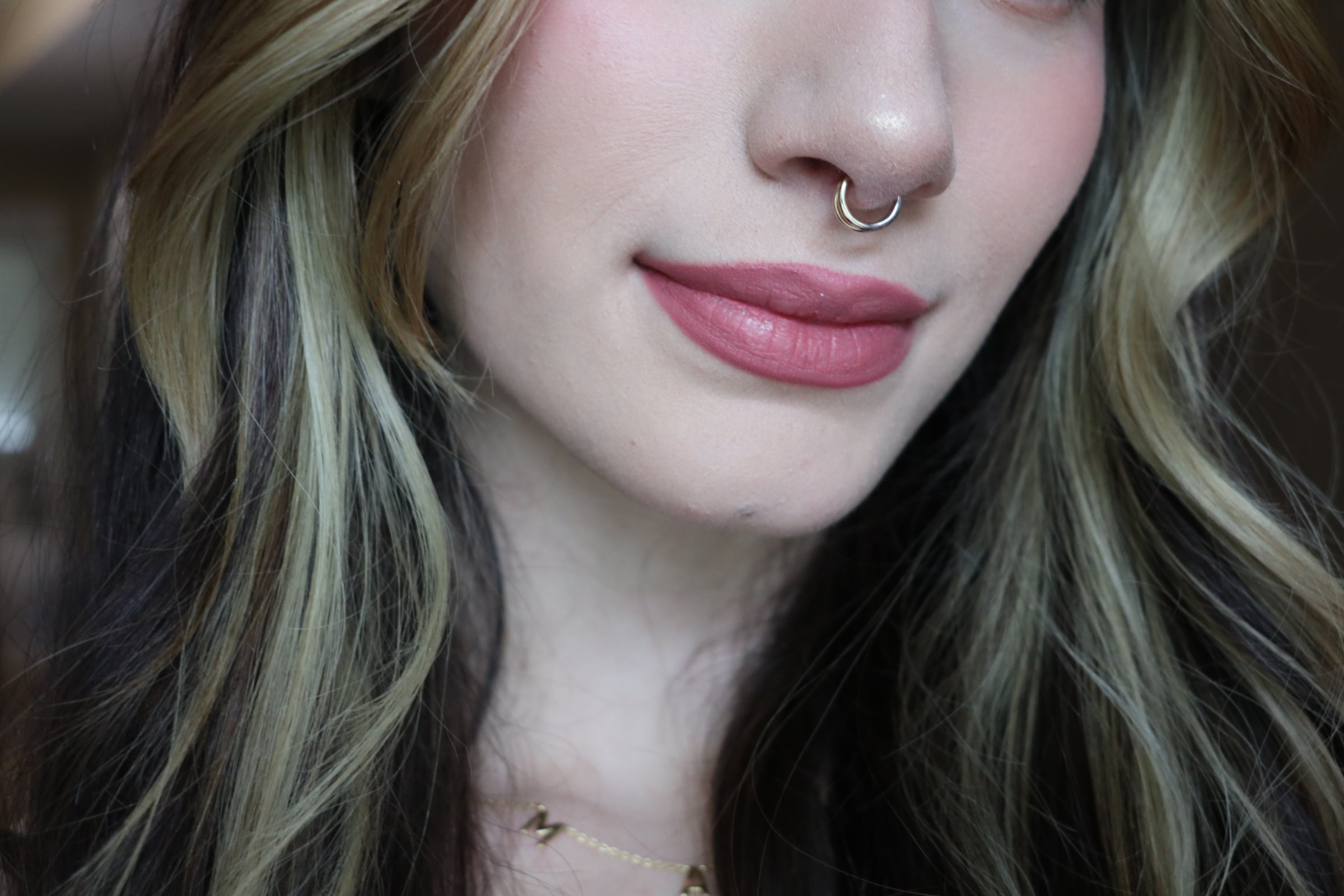 14K Solid Yellow and White Gold Double-Lined Septum Clicker