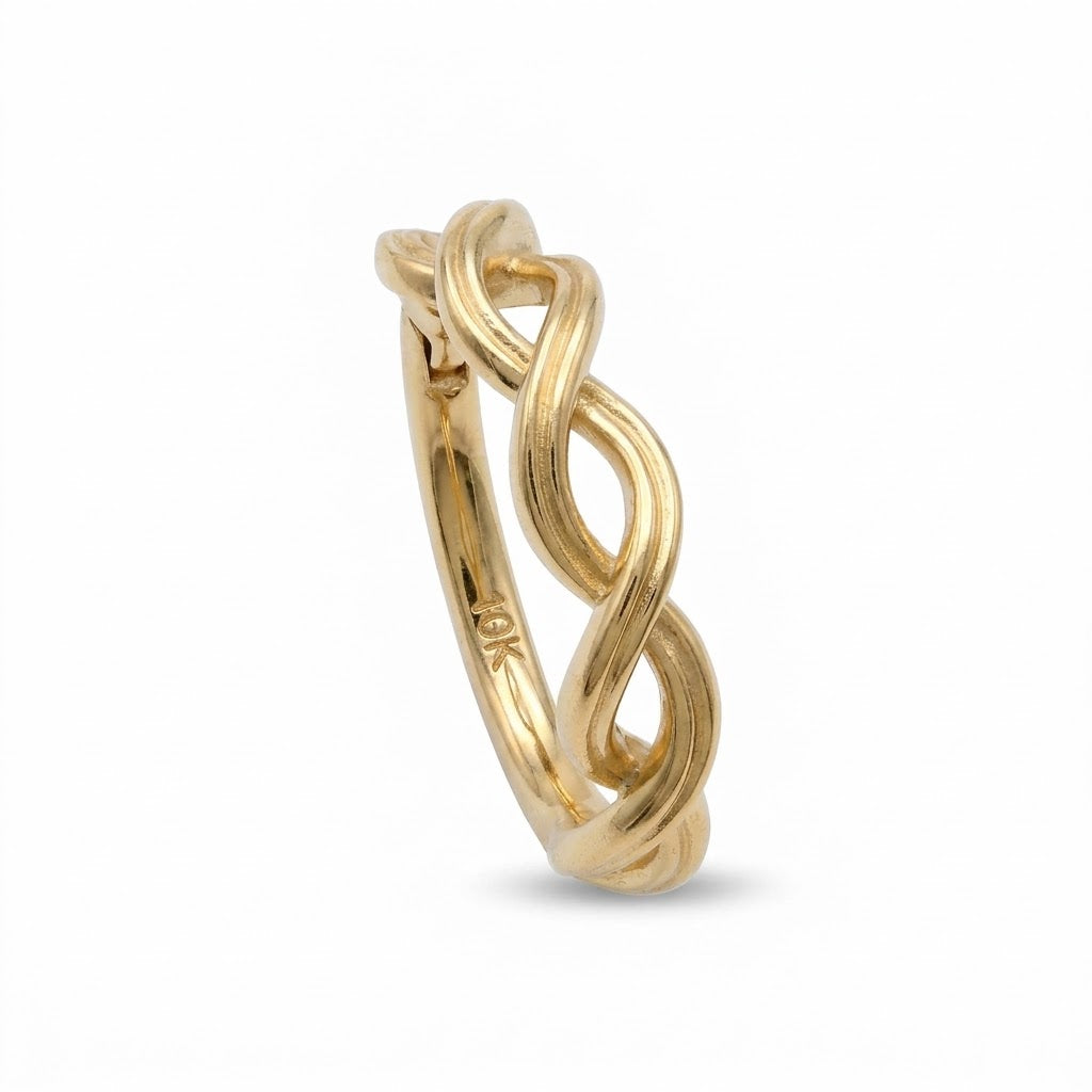 10K solid gold braided clicker hoop, 16G, product photo