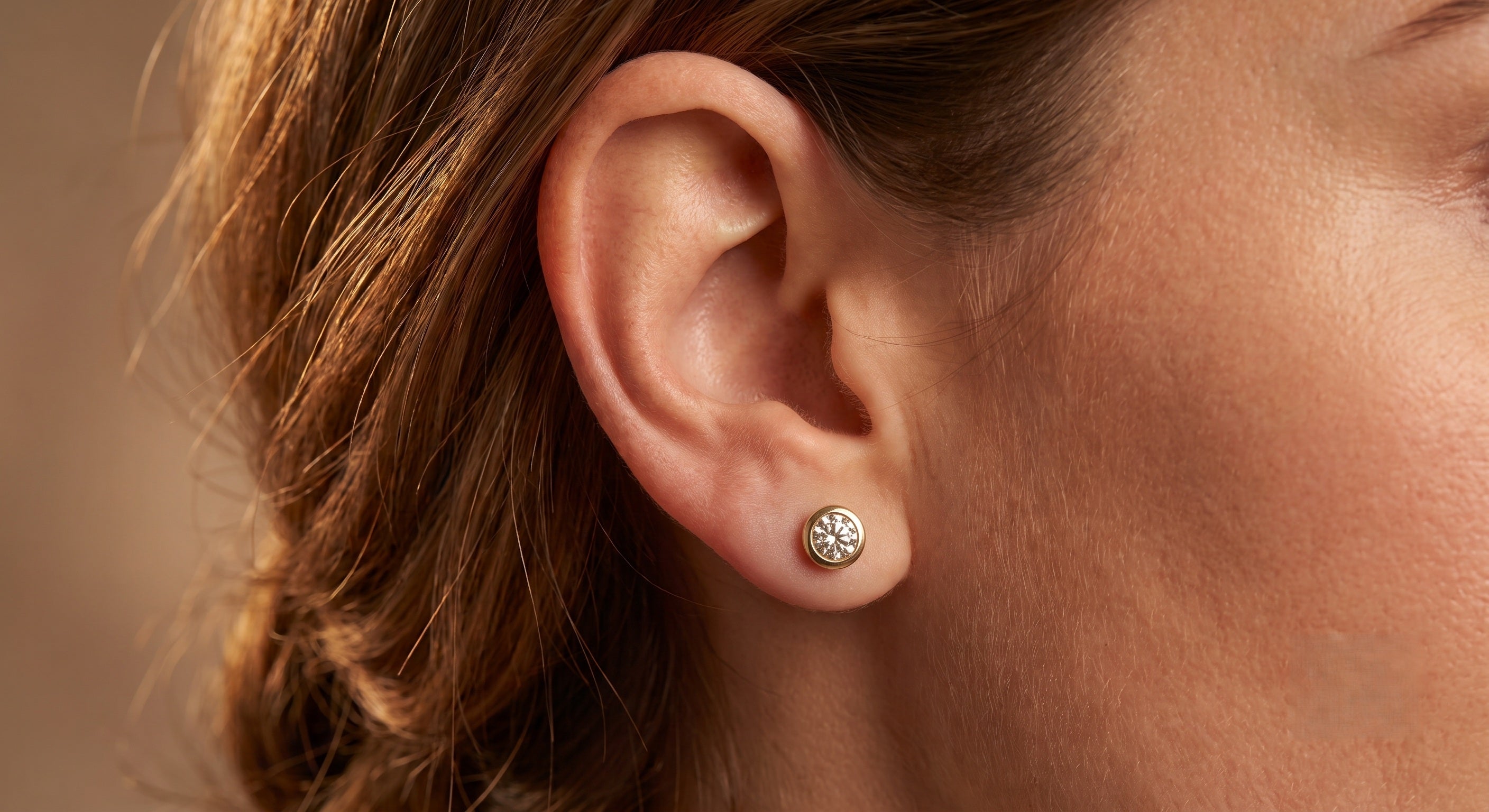 14K Solid Gold 6mm Round Cut CZ Stud Earrings