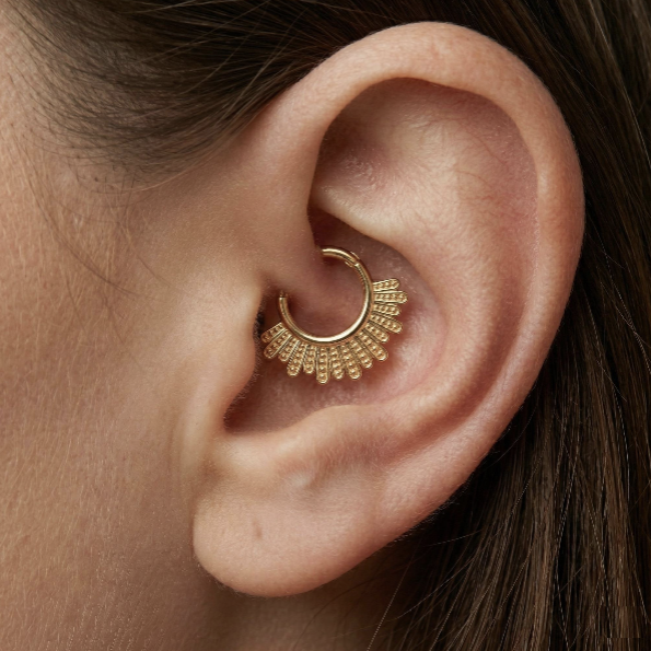14K Solid Gold 16G 8mm Clicker Hoop