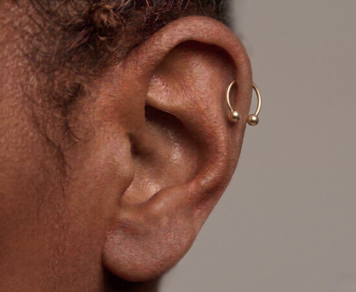 10K Solid Gold 16G 8mm Horseshoe Barbell