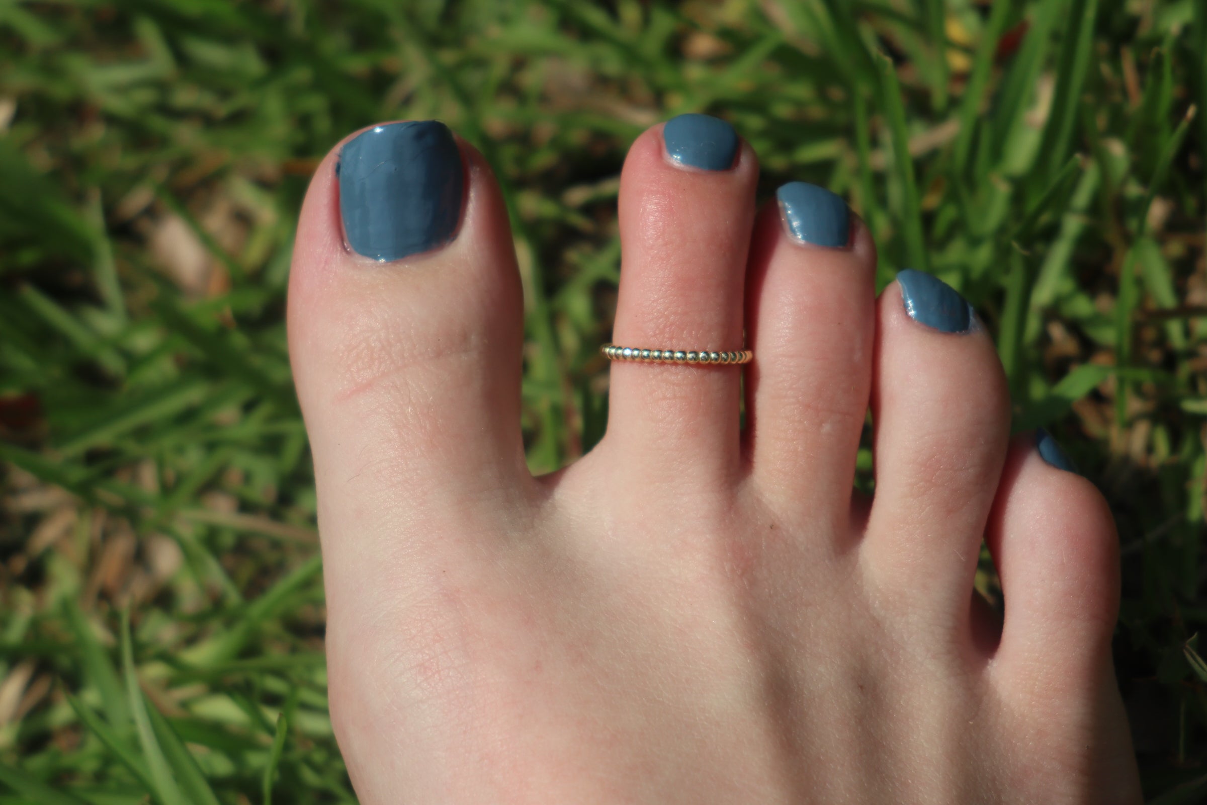 10K Solid Yellow Gold Bubble Toe-Ring