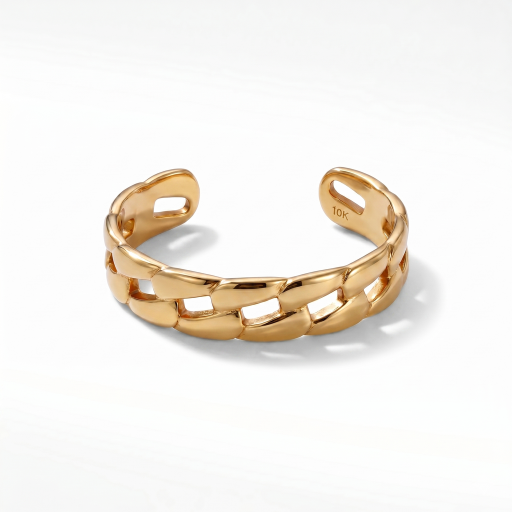 10K Solid Gold Chain Link Toe Ring