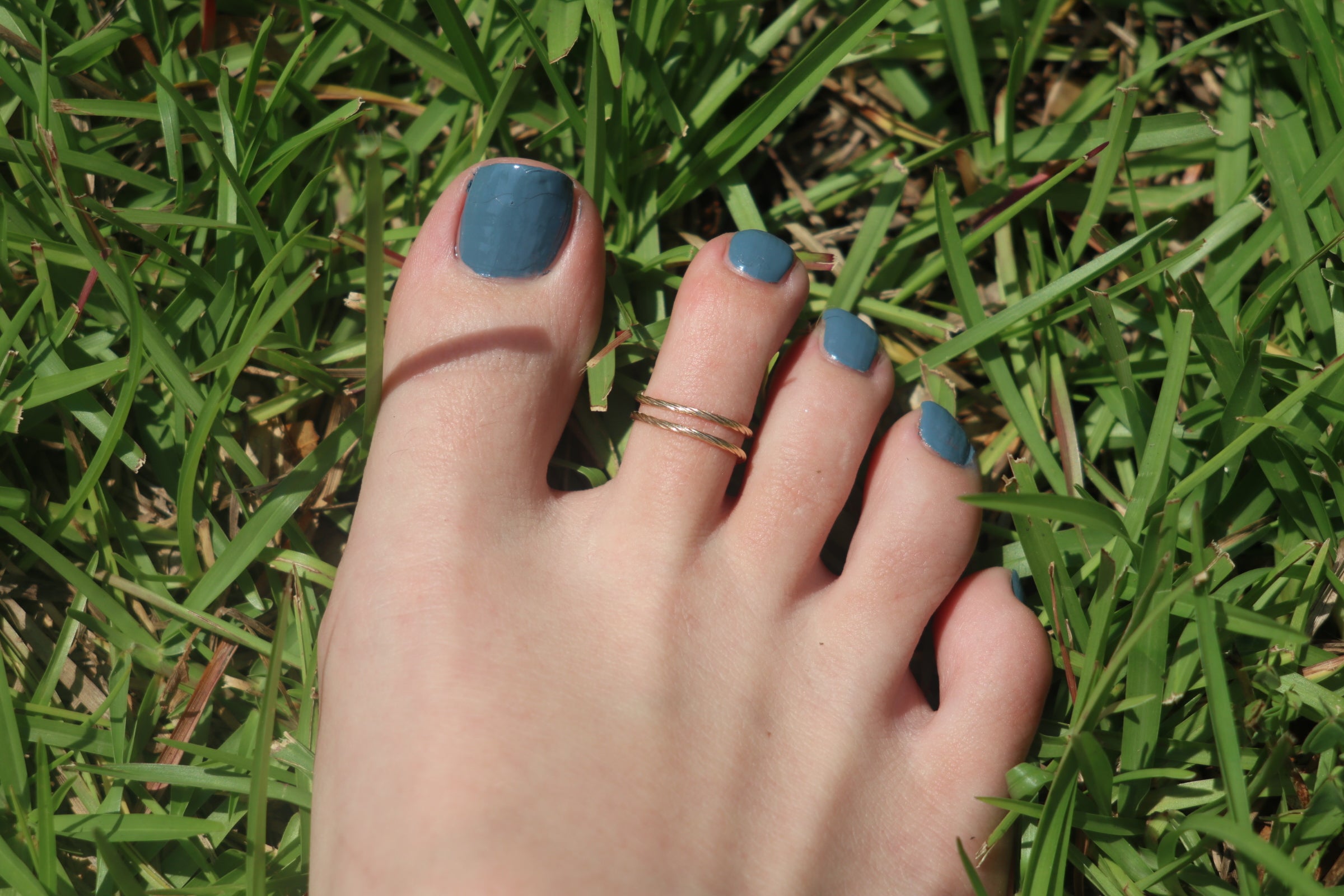 10K Yellow Gold Rope-Shaped Adjustable Toe Ring