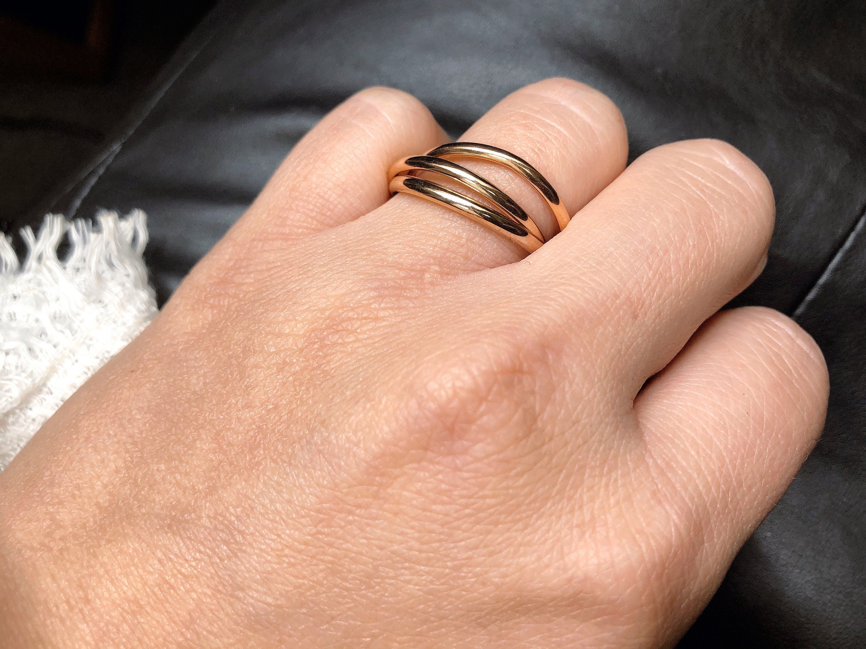 10K Solid Gold Stacking Ring - Yellow gold, Solid gold, 10k