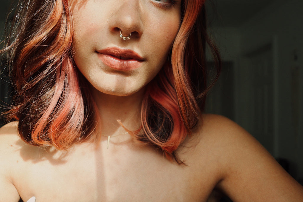 10K Solid Gold Opal Septum Ring - Opal, Yellow gold, Solid gold