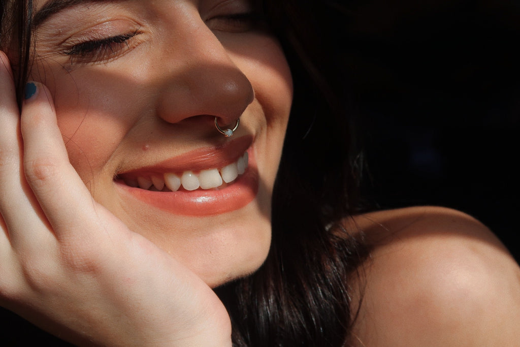 10K Solid Gold Opal Daith Ring - Opal, Yellow gold, Solid gold