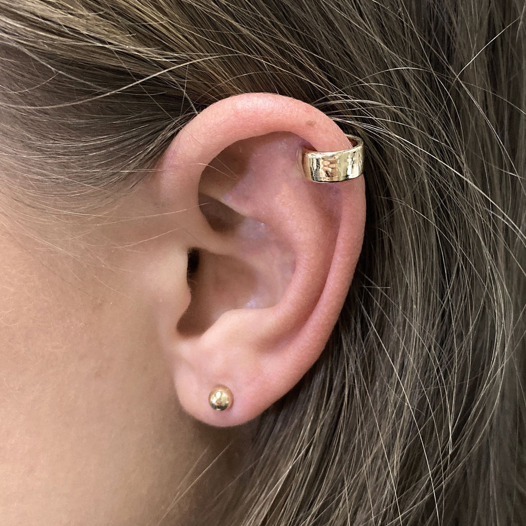 14K Solid Gold Ear Cuff - White gold, Yellow gold, Solid gold