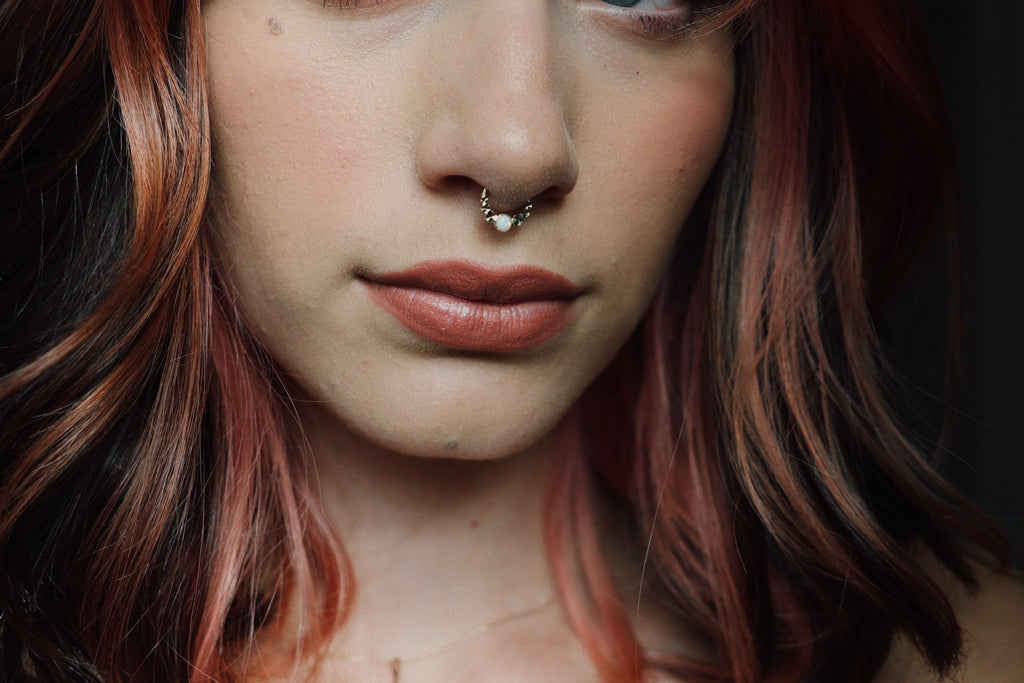 10K Solid Gold Opal Daith Ring - Opal, Yellow gold, Solid gold