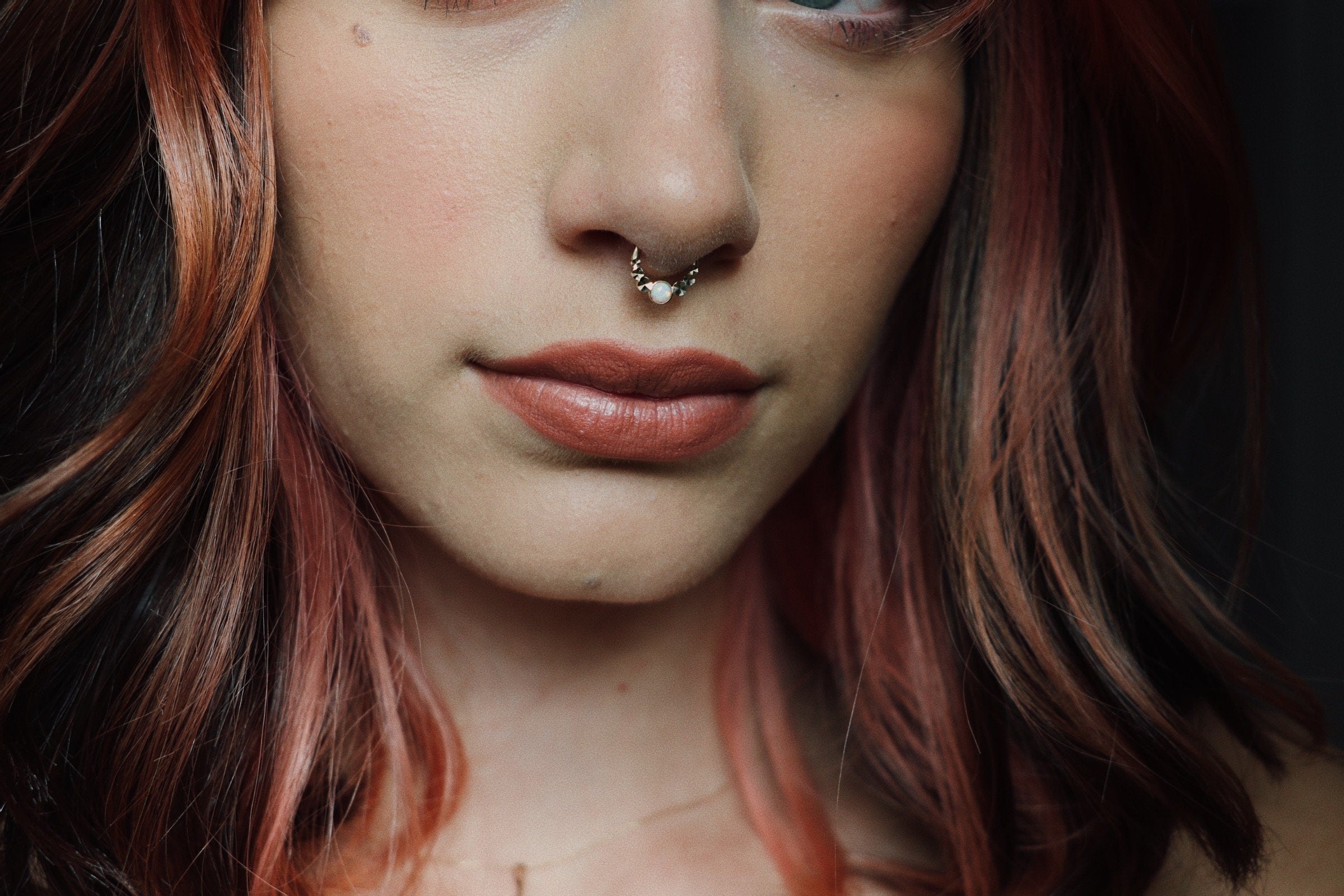 10K Solid Gold Opal Daith Ring - Opal, Yellow gold, Solid gold
