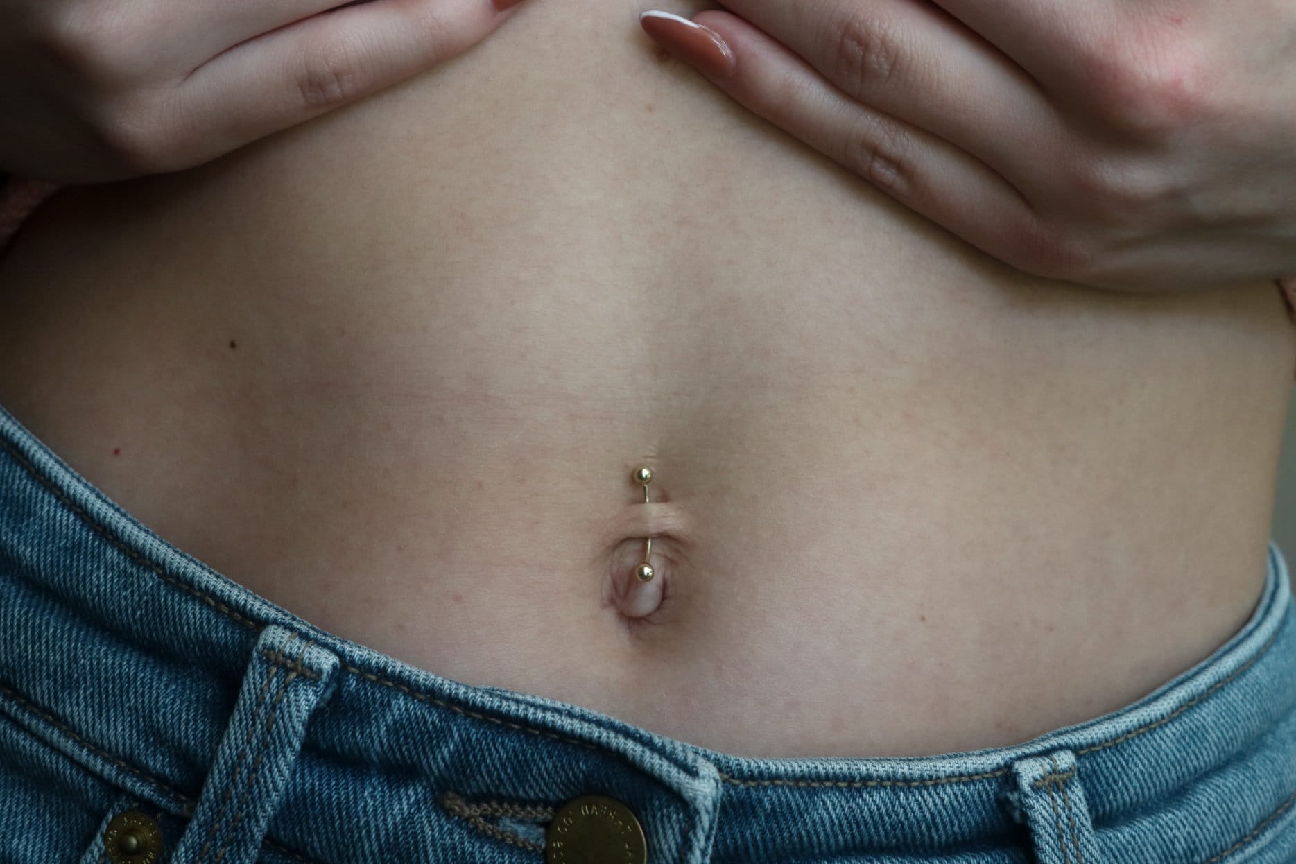 10K Solid Gold Belly Ring - Yellow gold, Solid gold, 10k