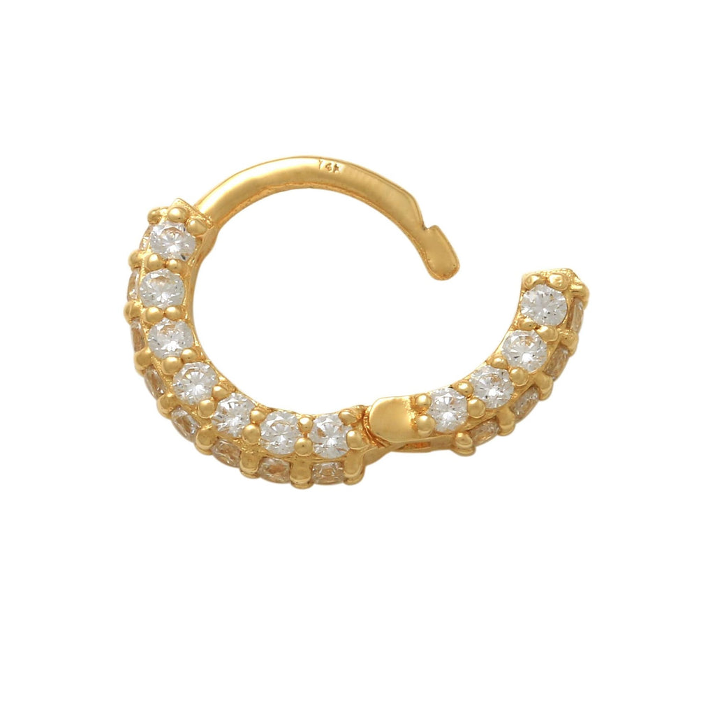 14K Solid Gold 18G Clicker Cartilage - Yellow gold, Solid gold, 10k