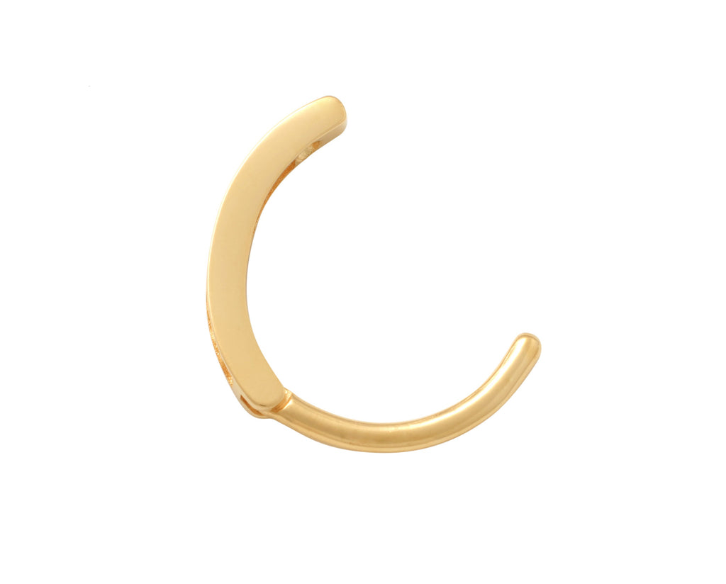10K Solid Gold Belly Hoop - Cubic zirconia, Yellow gold, Solid gold