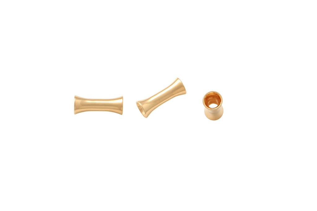14K Solid Gold Double-Flared Ear Tunnels - Yellow gold, Solid gold, 14k