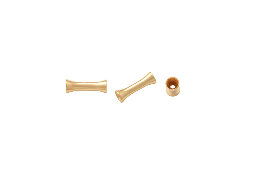 14K Solid Gold Double-Flared Ear Tunnels - Yellow gold, Solid gold, 14k
