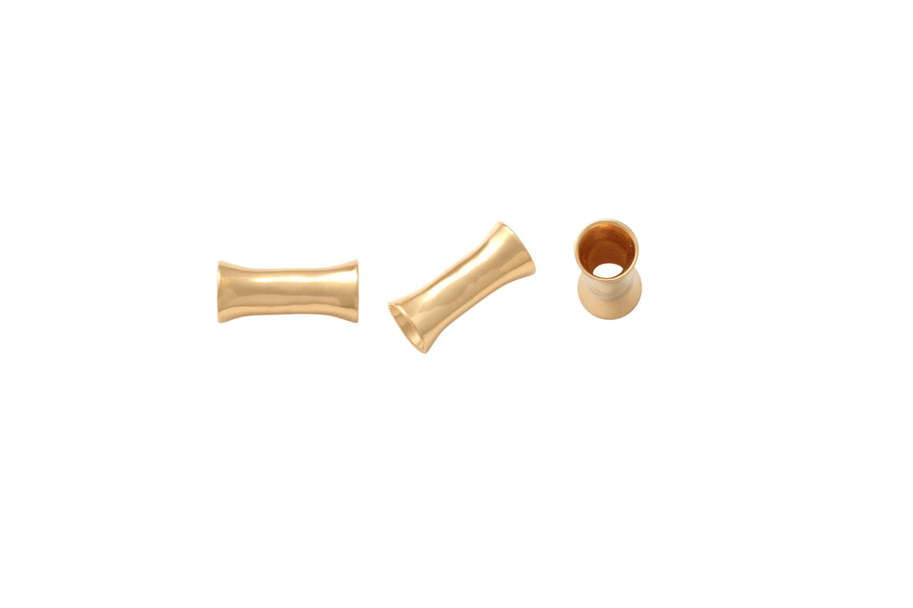 14K Solid Gold Double-Flared Ear Tunnels - Yellow gold, Solid gold, 14k