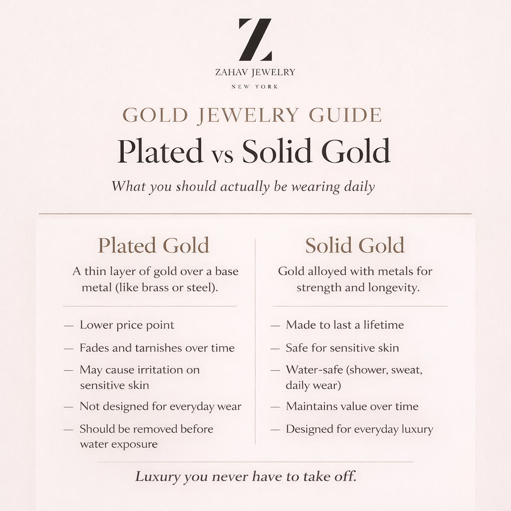 10K Solid Gold Cross Nose Stud - Cubic zirconia, Yellow gold, Solid gold